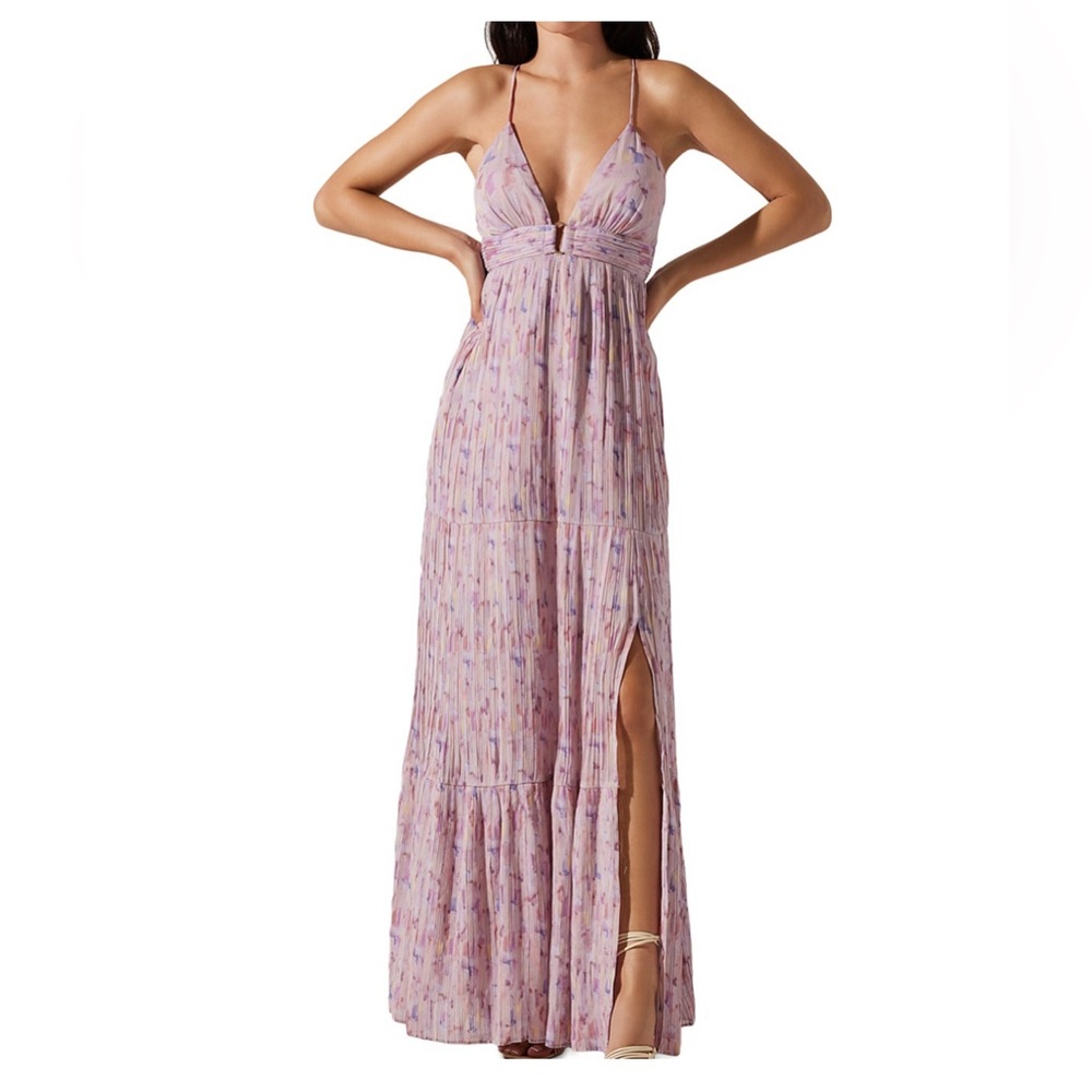 Astr The Label Lavender Floral Maxi Dress